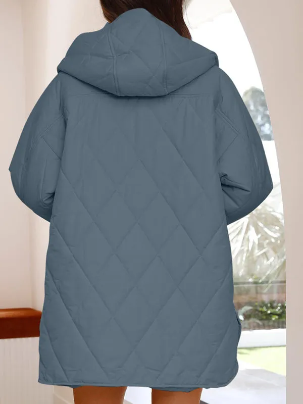 Wenkouban-Winter outfits ideas Women's oversize Loose Hooded Quilted Jacket