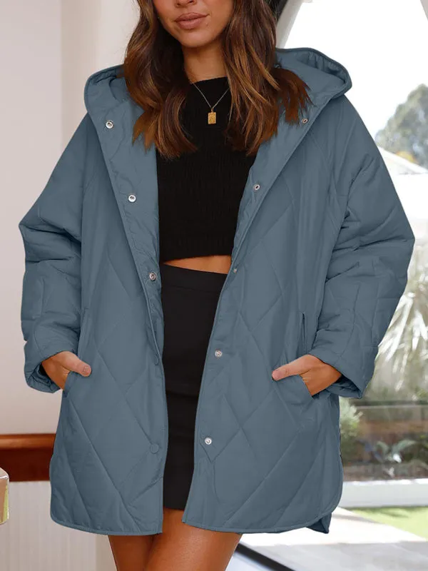 Wenkouban-Winter outfits ideas Women's oversize Loose Hooded Quilted Jacket