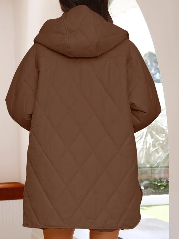 Wenkouban-Winter outfits ideas Women's oversize Loose Hooded Quilted Jacket