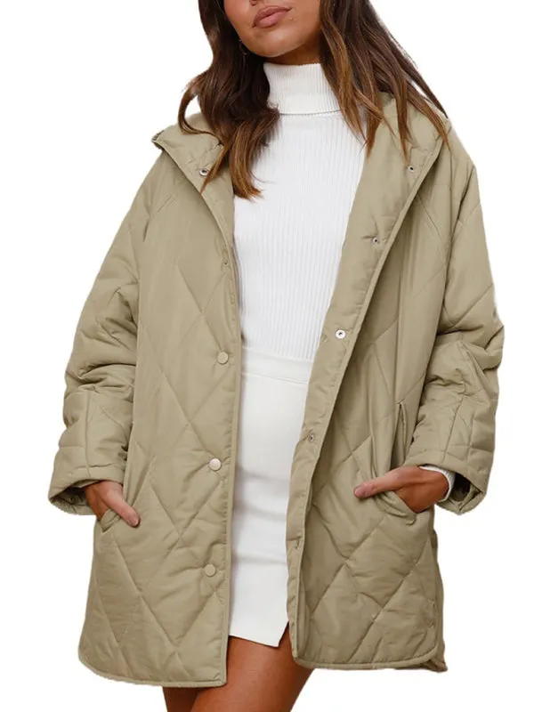 Wenkouban-Winter outfits ideas Women's oversize Loose Hooded Quilted Jacket