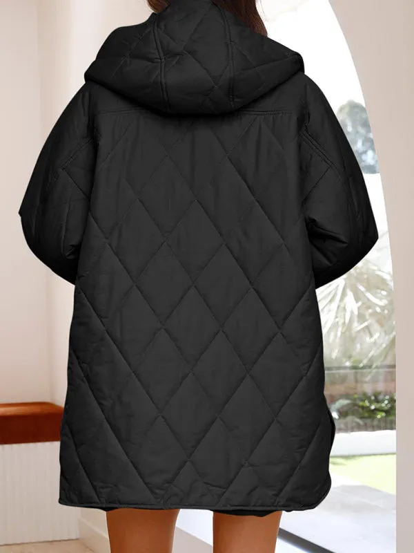 Wenkouban-Winter outfits ideas Women's oversize Loose Hooded Quilted Jacket