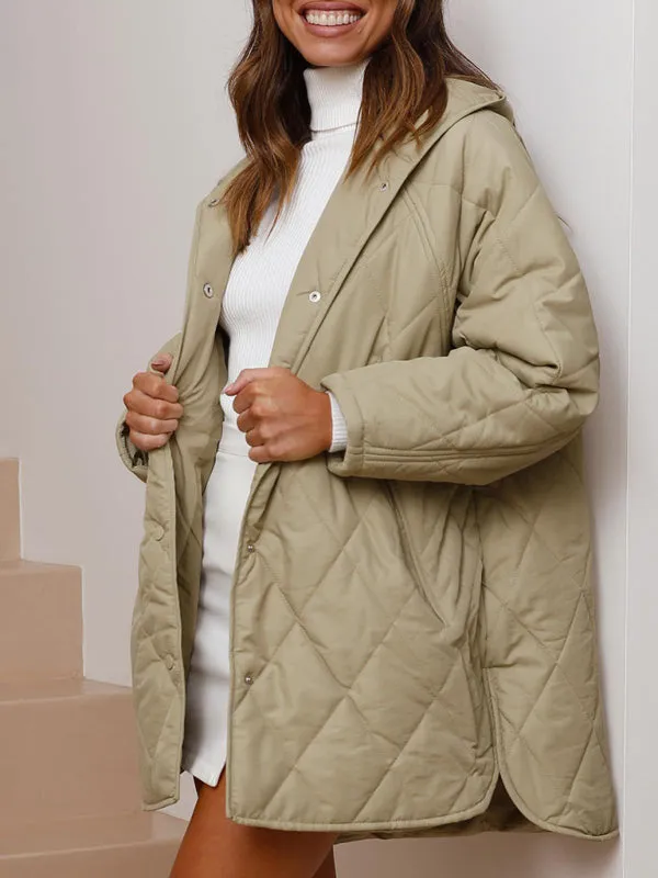 Wenkouban-Winter outfits ideas Women's oversize Loose Hooded Quilted Jacket