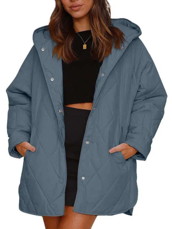 Wenkouban-Winter outfits ideas Women's oversize Loose Hooded Quilted Jacket