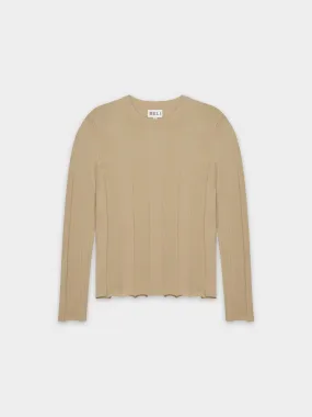 WIDE RIBBED SWEATER-TAN