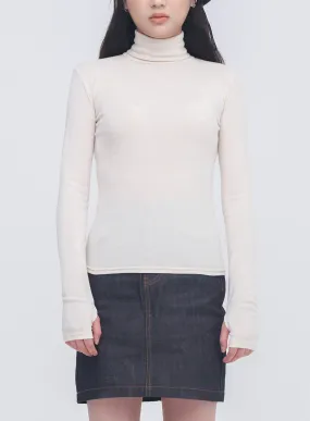 Winter Turtleneck Tee With Thumb Holes