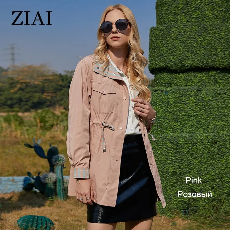 Wjczt 2022 New Women's windbreaker lapel Single-breasted pocket Fashion trench coat for women High Quality Female jacket ZS-20111