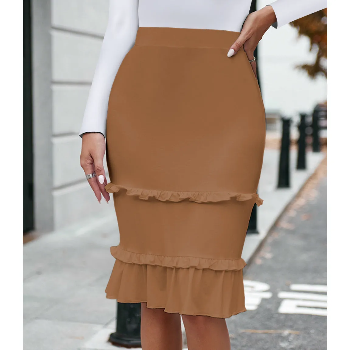 Women Clothing Solid Color Skirt