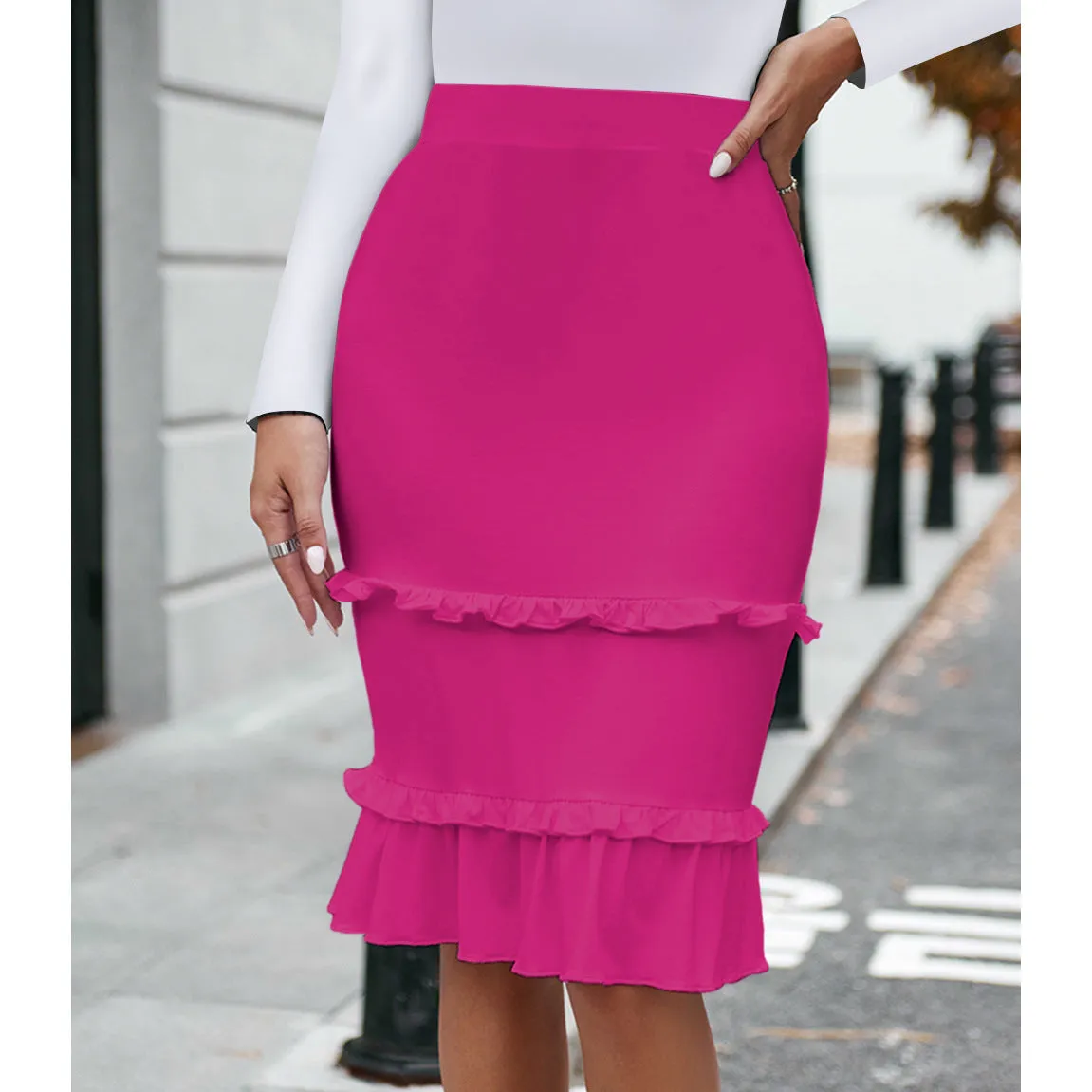 Women Clothing Solid Color Skirt