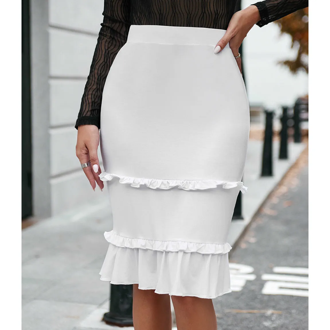 Women Clothing Solid Color Skirt