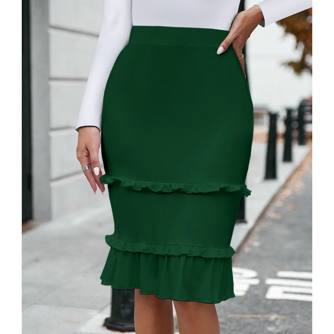 Women Clothing Solid Color Skirt