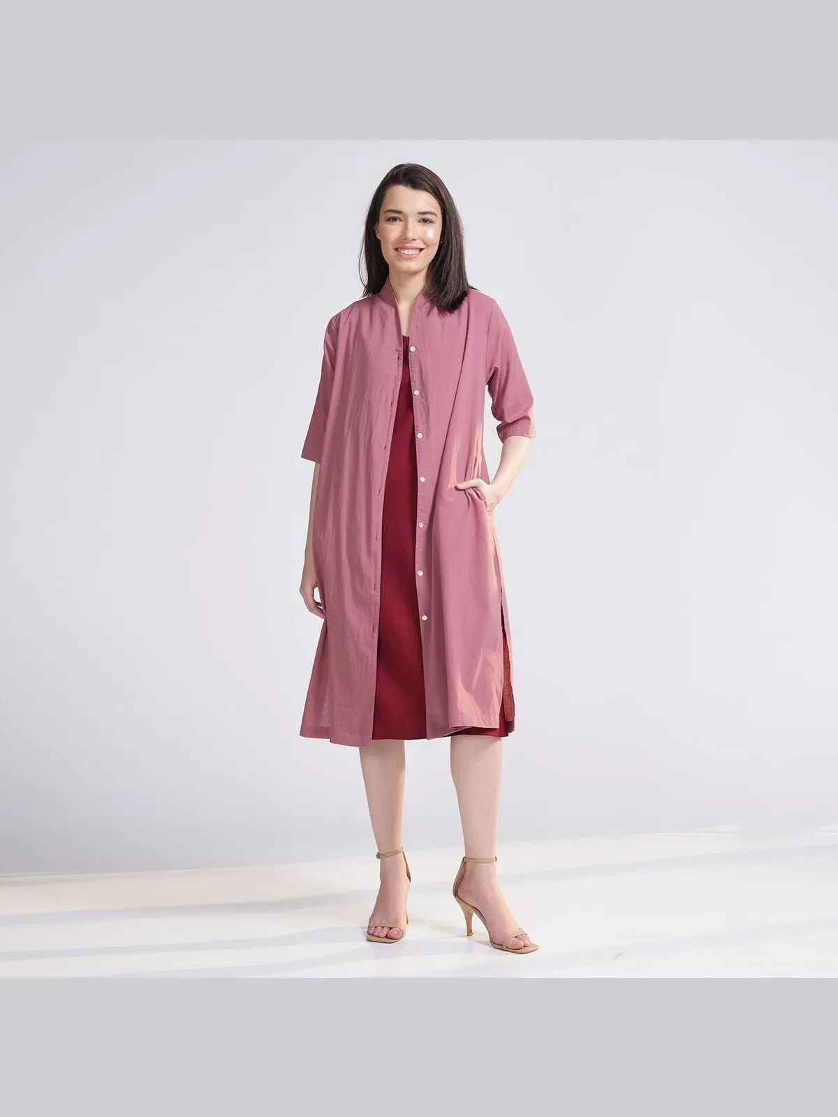 Women Solid Long Shirt Tunic