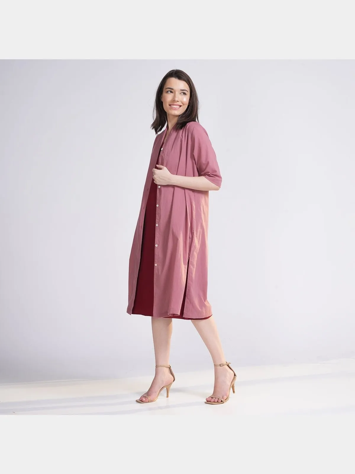 Women Solid Long Shirt Tunic