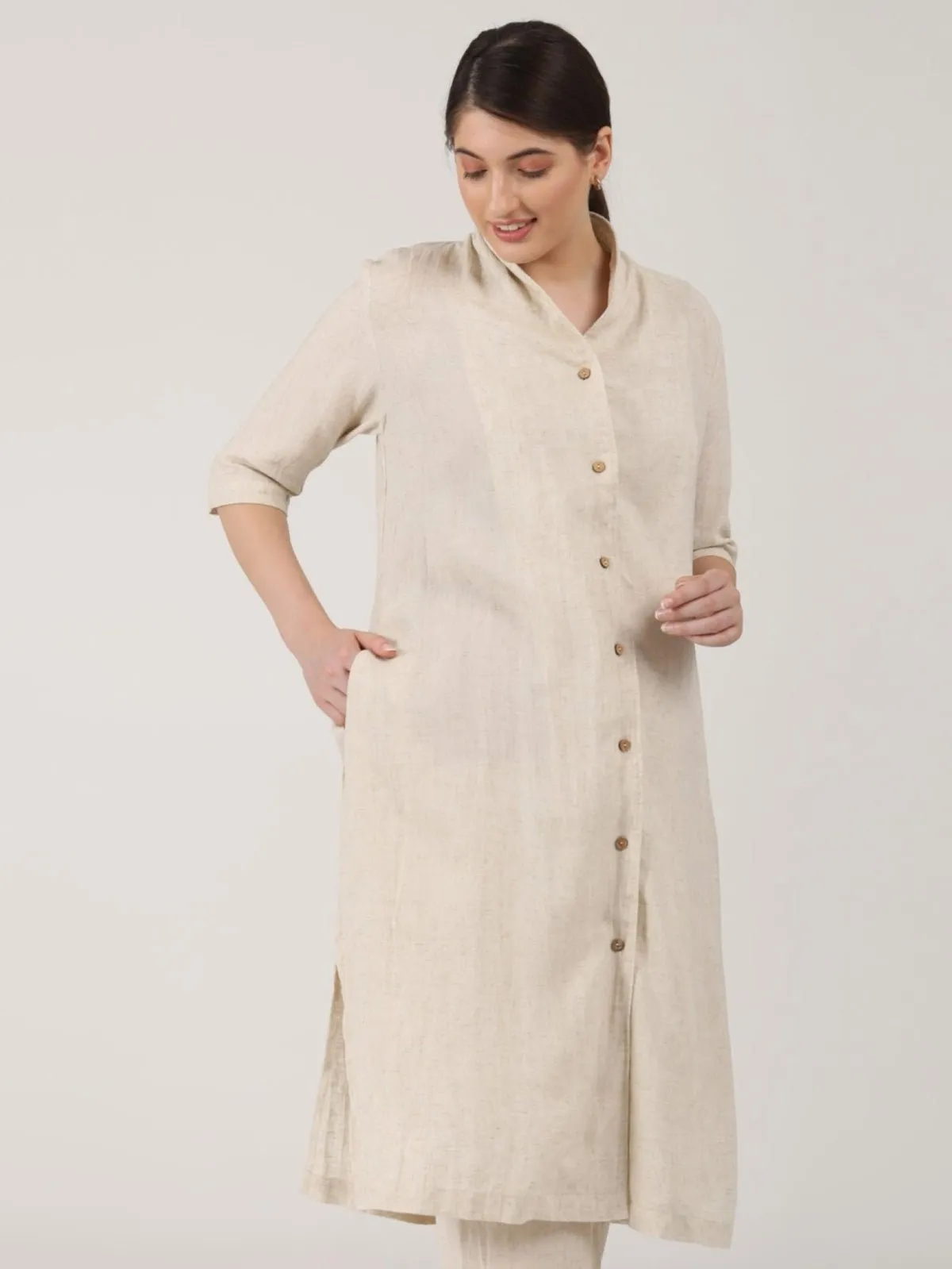 Women Solid Long Shirt Tunic