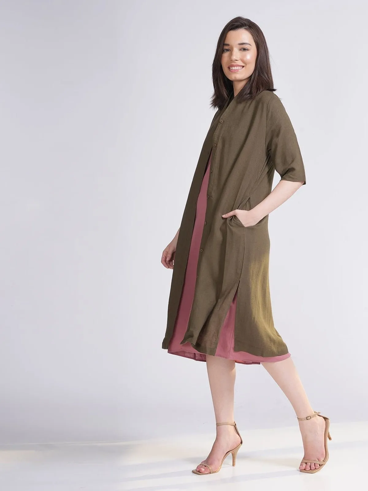 Women Solid Long Shirt Tunic