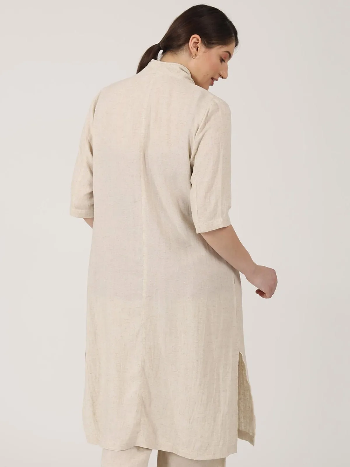 Women Solid Long Shirt Tunic