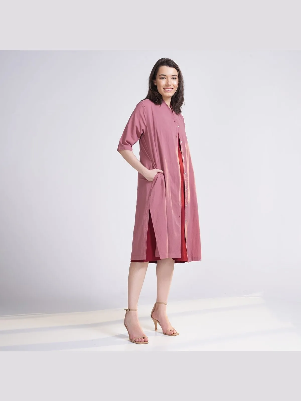 Women Solid Long Shirt Tunic