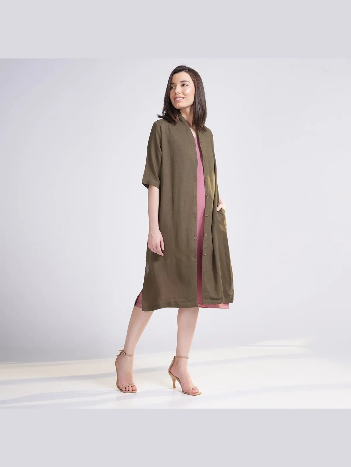 Women Solid Long Shirt Tunic