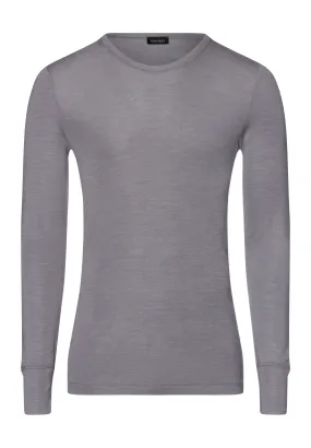 Woolen Silk M Wool and Silk Fitted Top | Nordic Grey 73402-2686