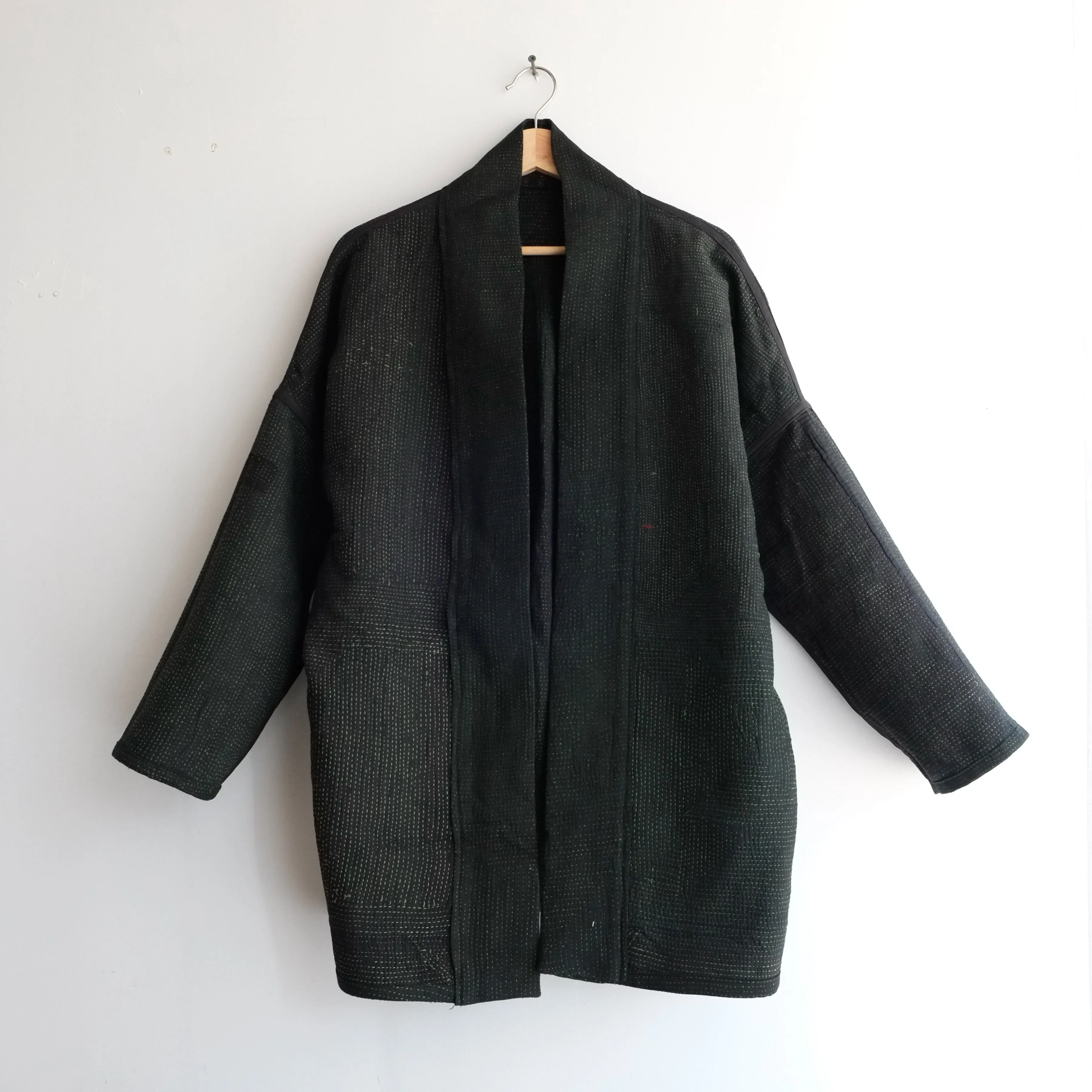 XS Black with Green Stitching Anoushka Jacket LL087